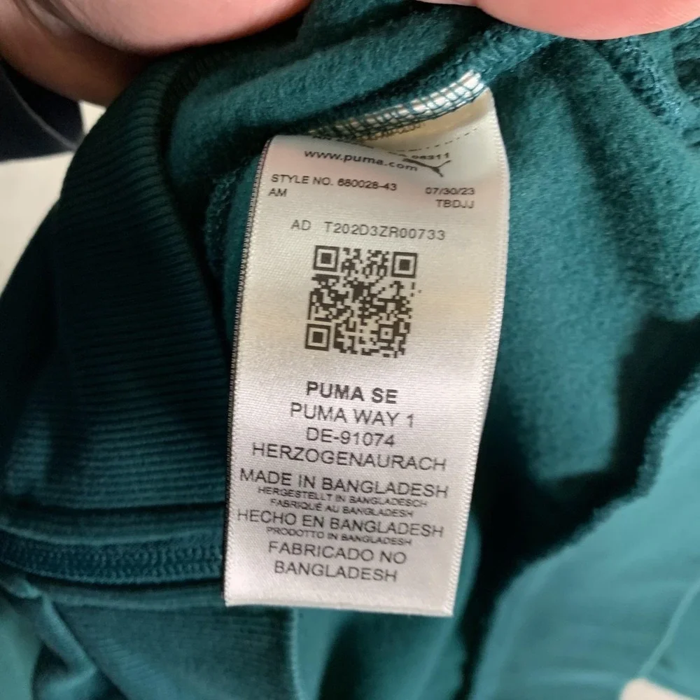 Puma Track Jacket Womens Small Teal Floral Full‎ Zip Sweatshirt Cotton Blend - Picture 11 of 15